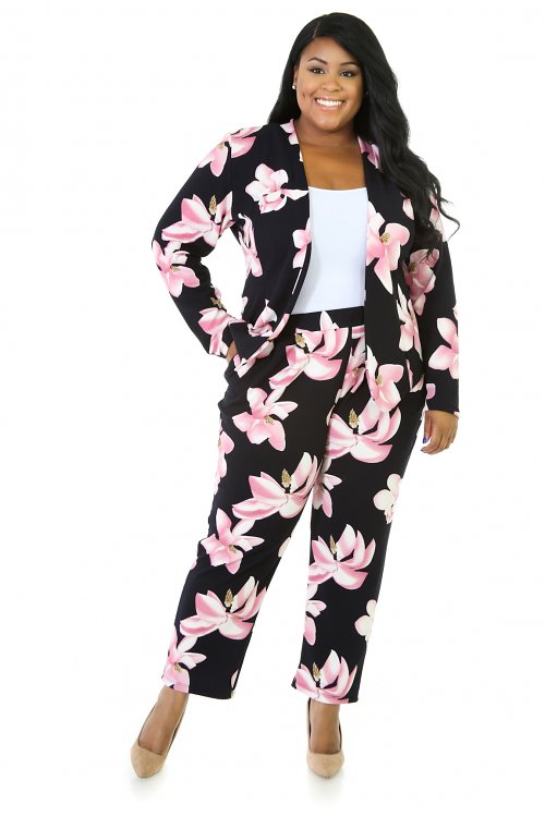 Foreseen Stretchy Pants Suit Set