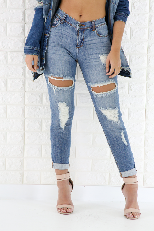 Shredded Denim Jeans