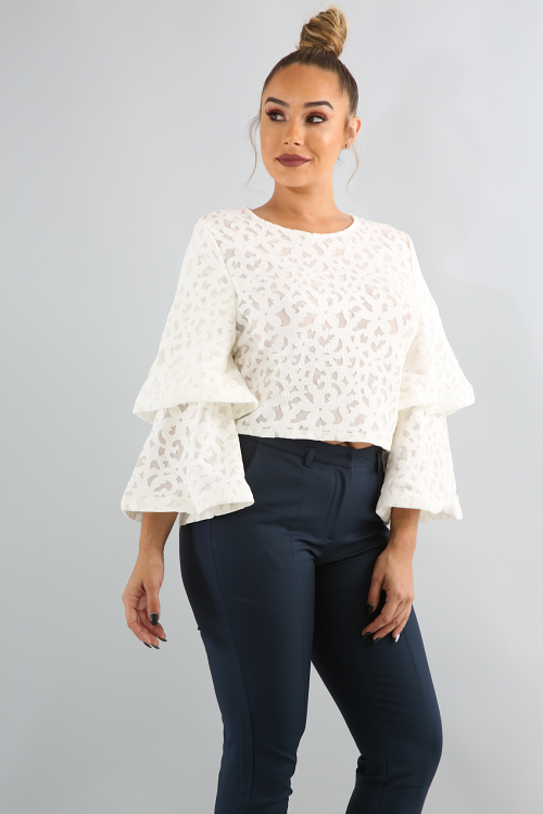 Floral Tier Bell Sleeve Top