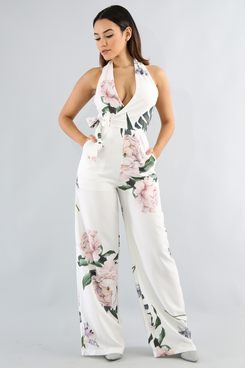 Sweetheart Floral Wide Jumpsuit