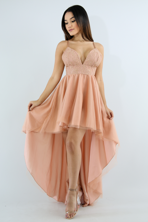 Sweet Lace Maxi Long Tail Dress
