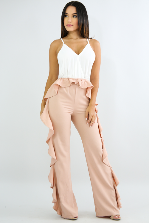 Flare Two Tone Jumpsuit
