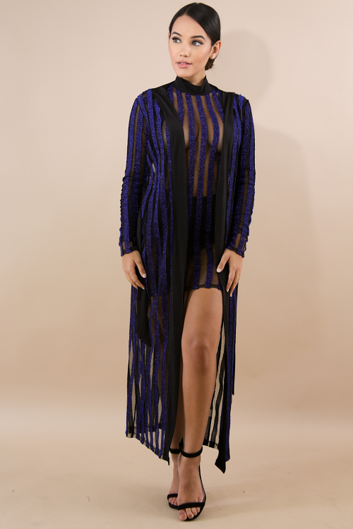 Stripped Sheer Sparkle Robe 