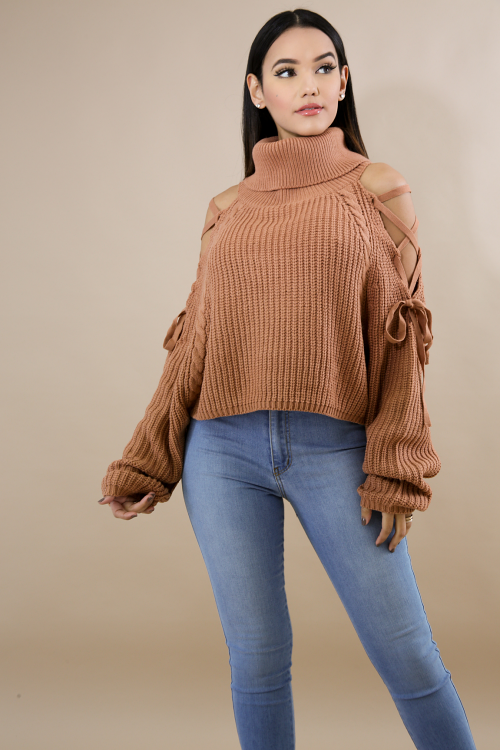 Cowl Neck Sweater Crop Top