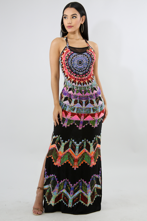 Aztec Mesh Spring Dress