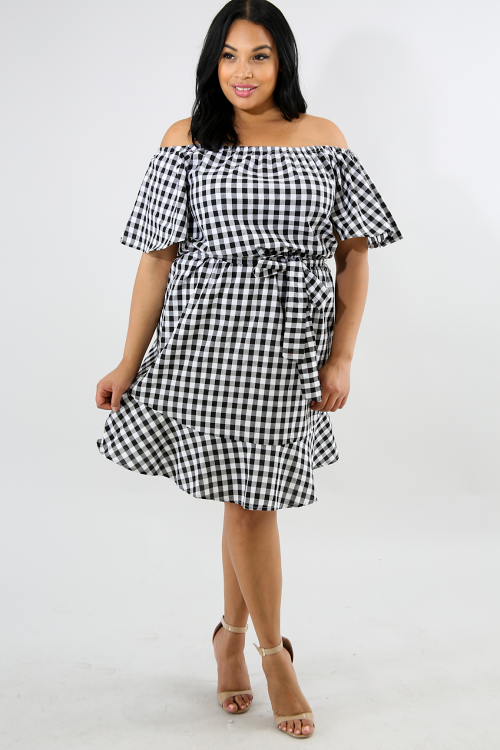 Checkered Plaid Shift Dress