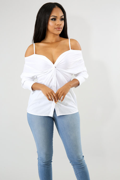 Front Bow Long Sleeve Top