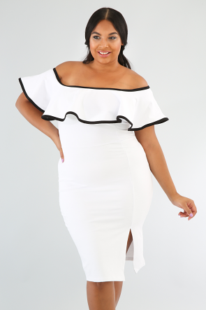 Off Shoulder Tiered Ruffle Dress