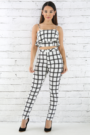 Checkered Pant Set