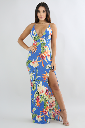 Tropical Water Maxi Dress