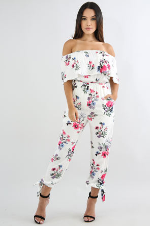 Sweet Ruffle Floral Jumpsuit