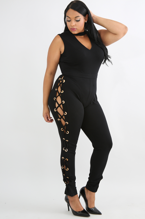 Choker Laced Up Jumpsuit