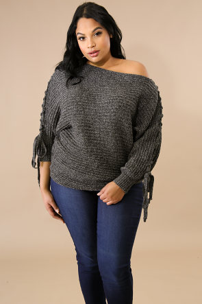 Braided Knit Sweater Top