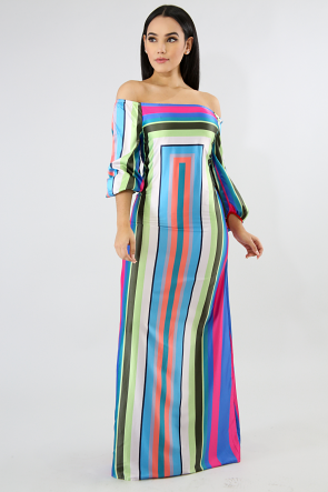 Long Stripe Maxi Dress