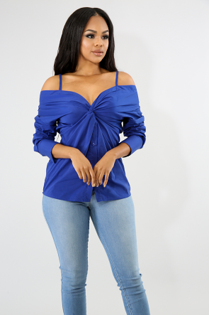 Front Bow Long Sleeve Top