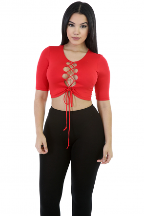 Sexy Back Lace-Up Crop Top