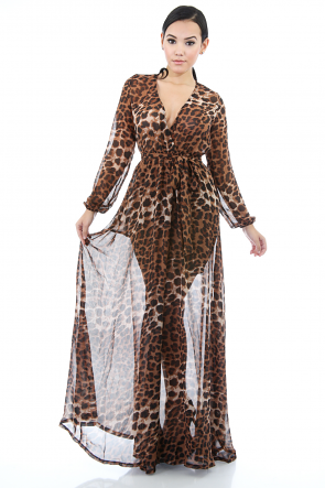 Leopard Beauty Maxi Dress